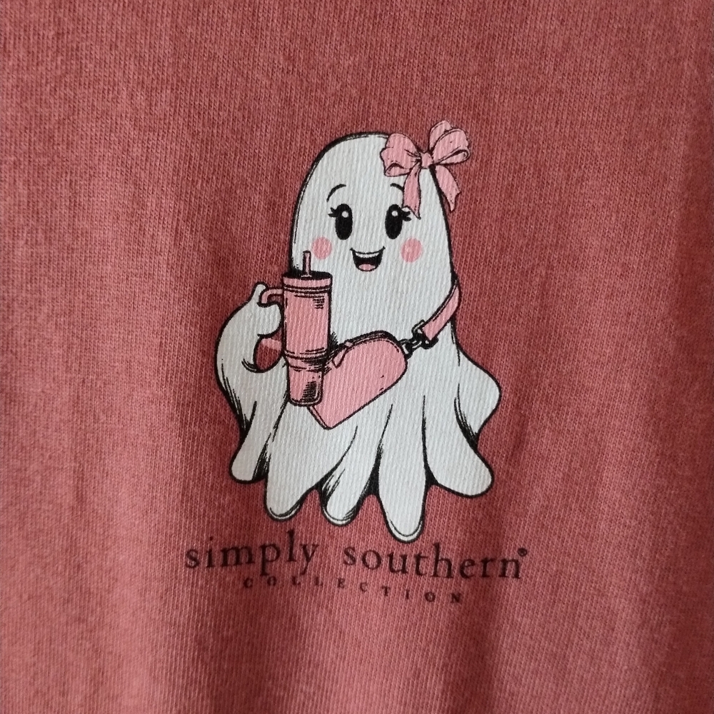 Simply Southern Women's Ghost Stanley Hey Boo Long Sleeve T-shirt Size S NWT - Picture 5 of 6